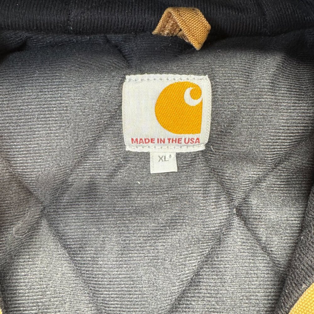 Vintage Carhartt J131 BRN Hooded Duck Jacket Sz XL USA Made Union Quilted Lined - Picture 7 of 15